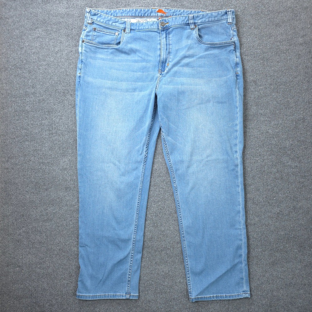 Tommy Bahama Jeans Mens Blue Denim 46x30 Straight Leg Light Wash